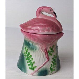 Vintage Sarsaparilla Deco Design Flamingo Sugar Bowl Japan 1982